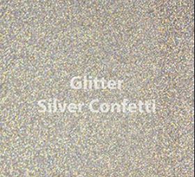 VINIL SISER TERMOTRANSFERIBLE GLITTER 12"*1 YD PLATEADO CONFETI